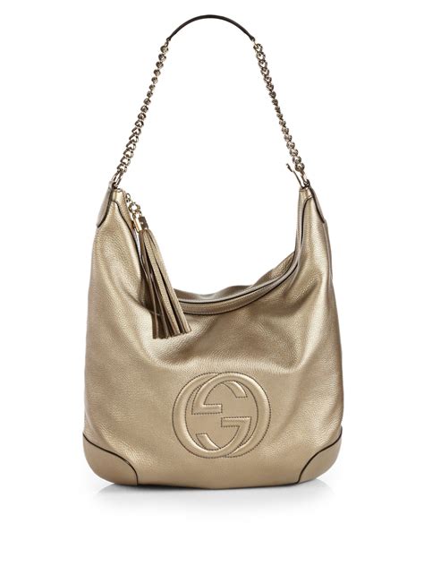 gucci soho metallic leather mini shoulder bag gold|Gucci adjustable shoulder handbags.